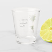 Palmboom Strand Bestemming Bachelorette Favor Shot Glas (Achterkant)