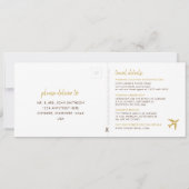 Palmboom Strand Boarding Pass Trouw Uitnodiging (Achterkant)