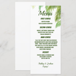 Palmboom Strand Bruiloft Menu