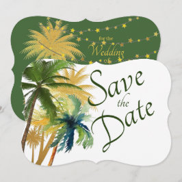 Palmboom Strand Bruiloft Save The Date