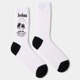 Palmboom strand crew sokken