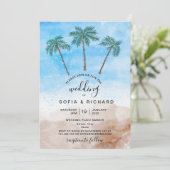 Palmboom strand oceaan eiland tropisch kaart (Staand voorkant)