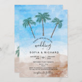 Palmboom strand oceaan eiland tropisch kaart (Voorkant / Achterkant)