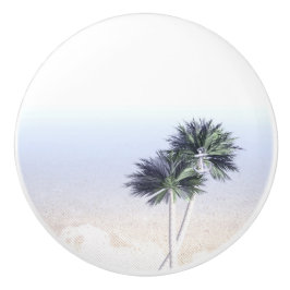 Palmboom Strand Oceaan Tropisch Nautilus Anker Keramische Knop