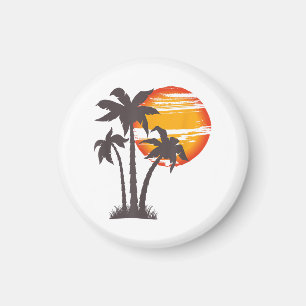 Palmboom strand oceaan zomer vakantie zonsondergan magneet