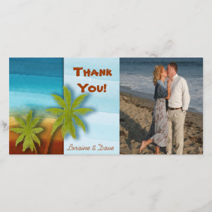 Palmboom / Strand thema bruiloft / evenement Bedankkaart
