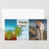 Palmboom / Strand thema bruiloft / evenement Bedankkaart (Voorkant / Achterkant)