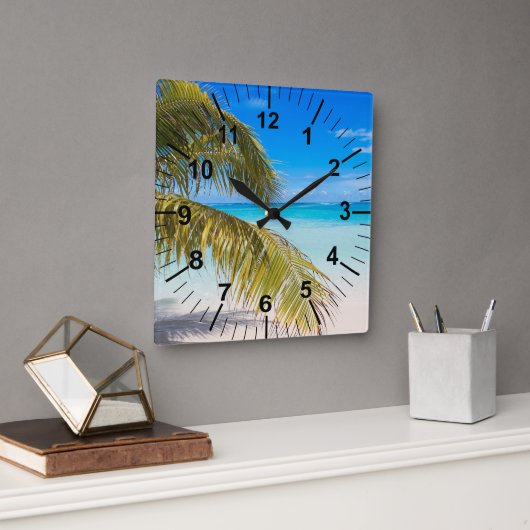Palmboom strand thema wandklok (Kantoor)