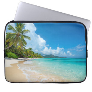 Palmboom Strand Tropische Oceaan Laptop Sleeve