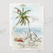 Palmboom & strandstoelen Tropische vakantie Kaart (Voorkant / Achterkant)