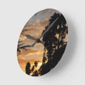 Palmboom Sunset Wall Clock Ronde Klok (Hoek)