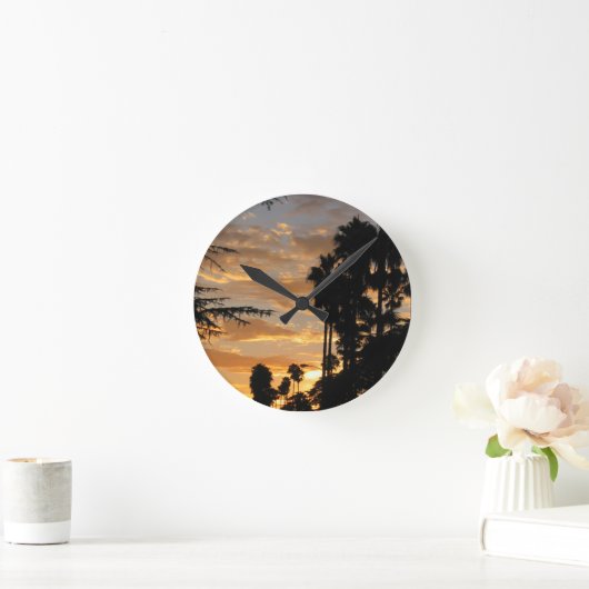 Palmboom Sunset Wall Clock Ronde Klok (Huis)