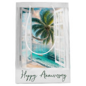 Palmboom Swing In Window voor Jubileum Medium Cadeauzakje (Voorkant)