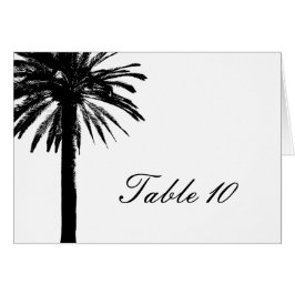 Palmboom tafelnummerkaarten voor huwelijksreceptie