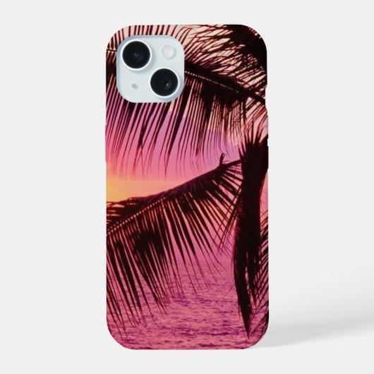 Palmboom telefoonhoesje iPhone 15 case (Achterkant)