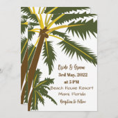 Palmboom Tropical Beach Destination Wedination Kaart (Voorkant / Achterkant)