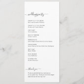 Palmboom Tropical Beach Destination Wedination Programmakaart (Achterkant)