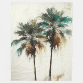 Palmboom Tropical Fleece Blanket (Voorkant)