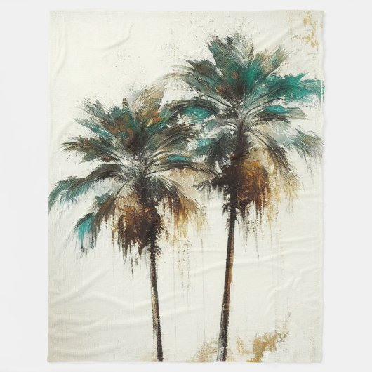 Palmboom Tropical Fleece Blanket (Voorkant)
