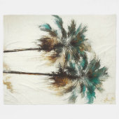 Palmboom Tropical Fleece Blanket Deken (Voorkant (Horizontaal))