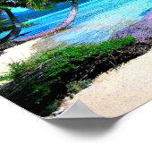 Palmboom Tropical Island Beach Poster (Hoek)