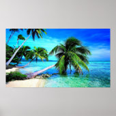 Palmboom Tropical Island Beach Poster (Voorkant)