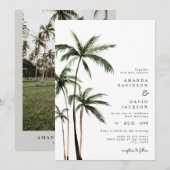 Palmboom Tropical Island Minimale strand Weddensch Kaart (Voorkant / Achterkant)