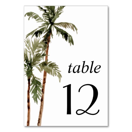 Palmboom Tropical Island Minimale strand Wedding Kaart (Voorkant)