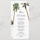 Palmboom Tropical Island Minimale strand Wedding Menu (Voorkant / Achterkant)
