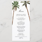 Palmboom Tropical Island Minimale strand Wedding Menu (Voorkant)