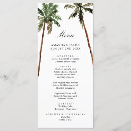 Palmboom Tropical Island Minimale strand Wedding Menu