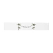 Palmboom Tropical Minimal Green Wedding Uitnodigingen Wikkel (Vlak)