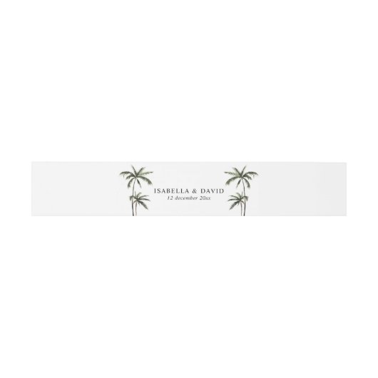 Palmboom Tropical Minimal Green Wedding Uitnodigingen Wikkel (Vlak)