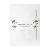 Palmboom Tropical Minimal Green Wedding Uitnodigingen Wikkel (Voorkant Voorbeeld)