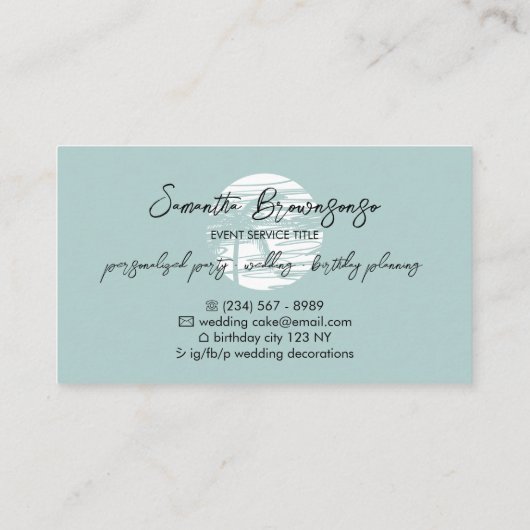 Palmboom Tropical Minimal Logo Visitekaartje (Achterkant)