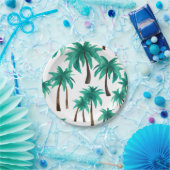 Palmboom Tropisch Aquarel Papieren Bordje (Feest)