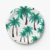 Palmboom Tropisch Aquarel Papieren Bordje (Voorkant)