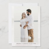 Palmboom Tropisch Eiland Minimalistisch Strand Red Save The Date (Achterkant)