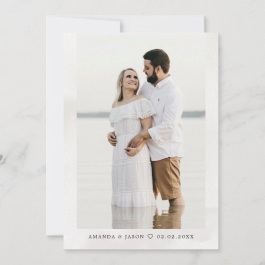 Palmboom Tropisch Eiland Minimalistisch Strand Red Save The Date (Achterkant)