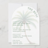 Palmboom Tropisch Eiland Watercolor Gebogen Menu Kaart (Voorkant)