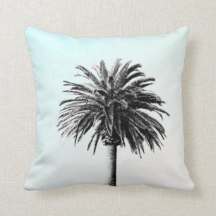 Palmboom Tropisch Elegant Blue White Kussen