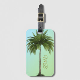 palmboom Tropisch Elegant Green Bagagelabel