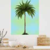  palmboom Tropisch Elegant Green Poster (Keuken)