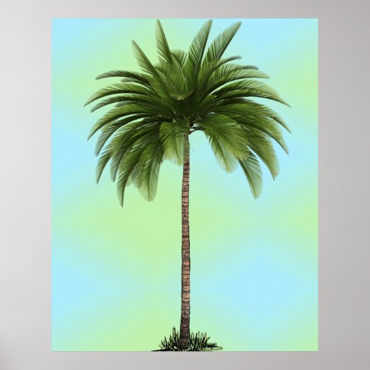  palmboom Tropisch Elegant Green Poster (Voorkant)