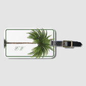 palmboom Tropisch Elegant Momgram Bagagelabel (Voorkant (horizontaal))