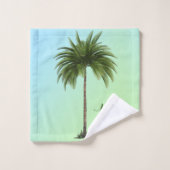 Palmboom  Tropisch Elegant Monogram Groen Bad Handdoek (Wasdoekje)