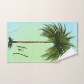 Palmboom  Tropisch Elegant Monogram Groen Bad Handdoek (Handdoek)