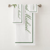 Palmboom  Tropisch Elegant Paar Bad Handdoek (Insitu)