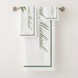 Palmboom  Tropisch Elegant Paar Bad Handdoek