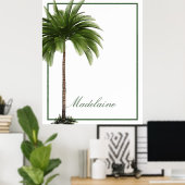  palmboom Tropisch Elegant Persoonlijk Poster (Thuiskantoor)